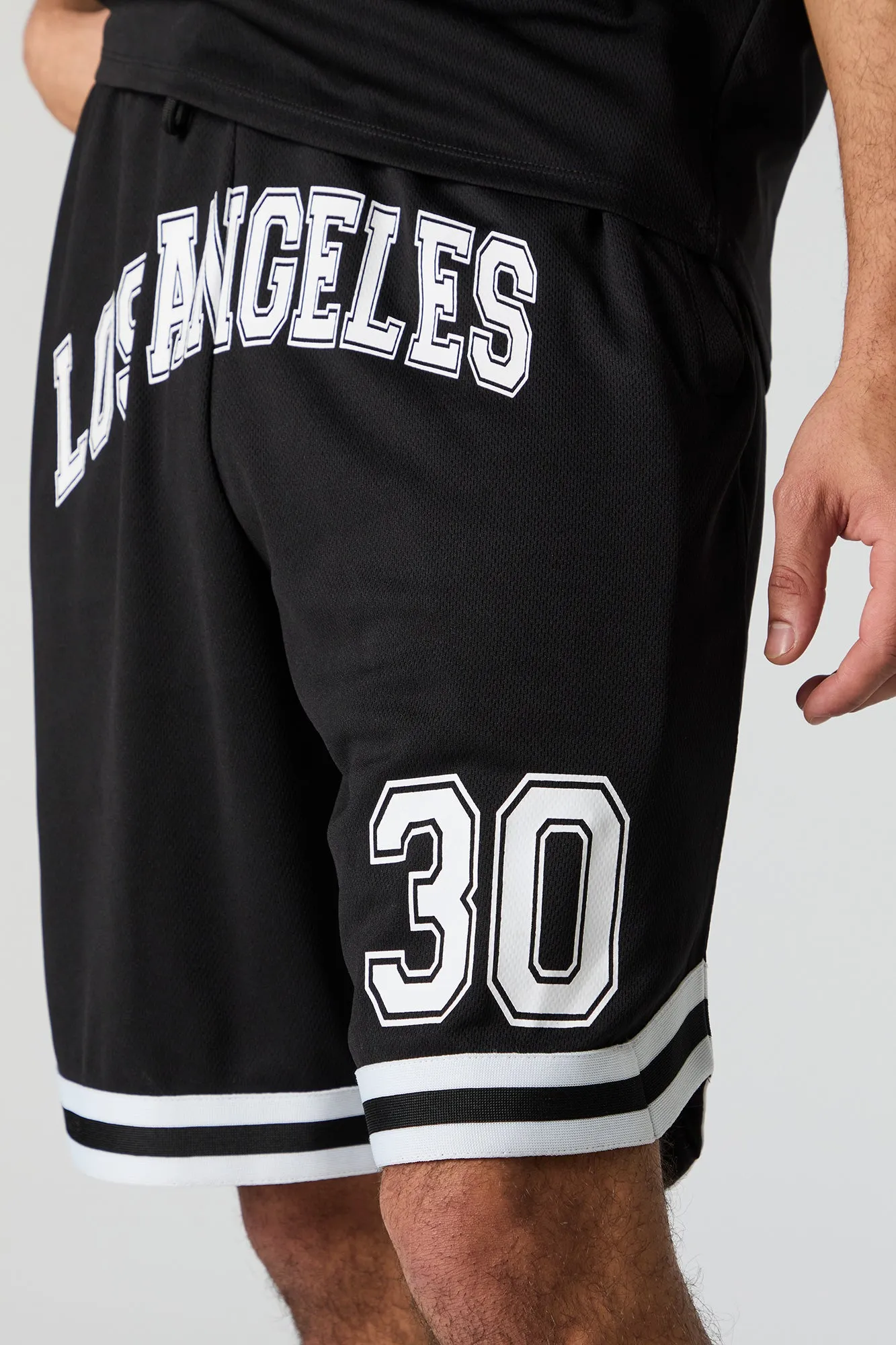Los Angeles Graphic Mesh Basketball Short sold by Charlotte Russe product image thumbnail 4