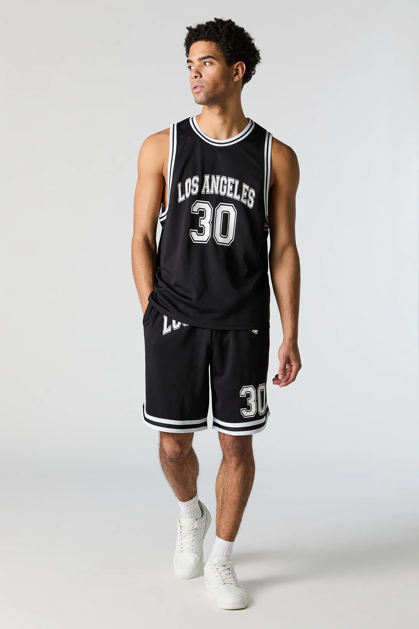 Los Angeles Graphic Mesh Basketball Short sold by Charlotte Russe product image thumbnail 3