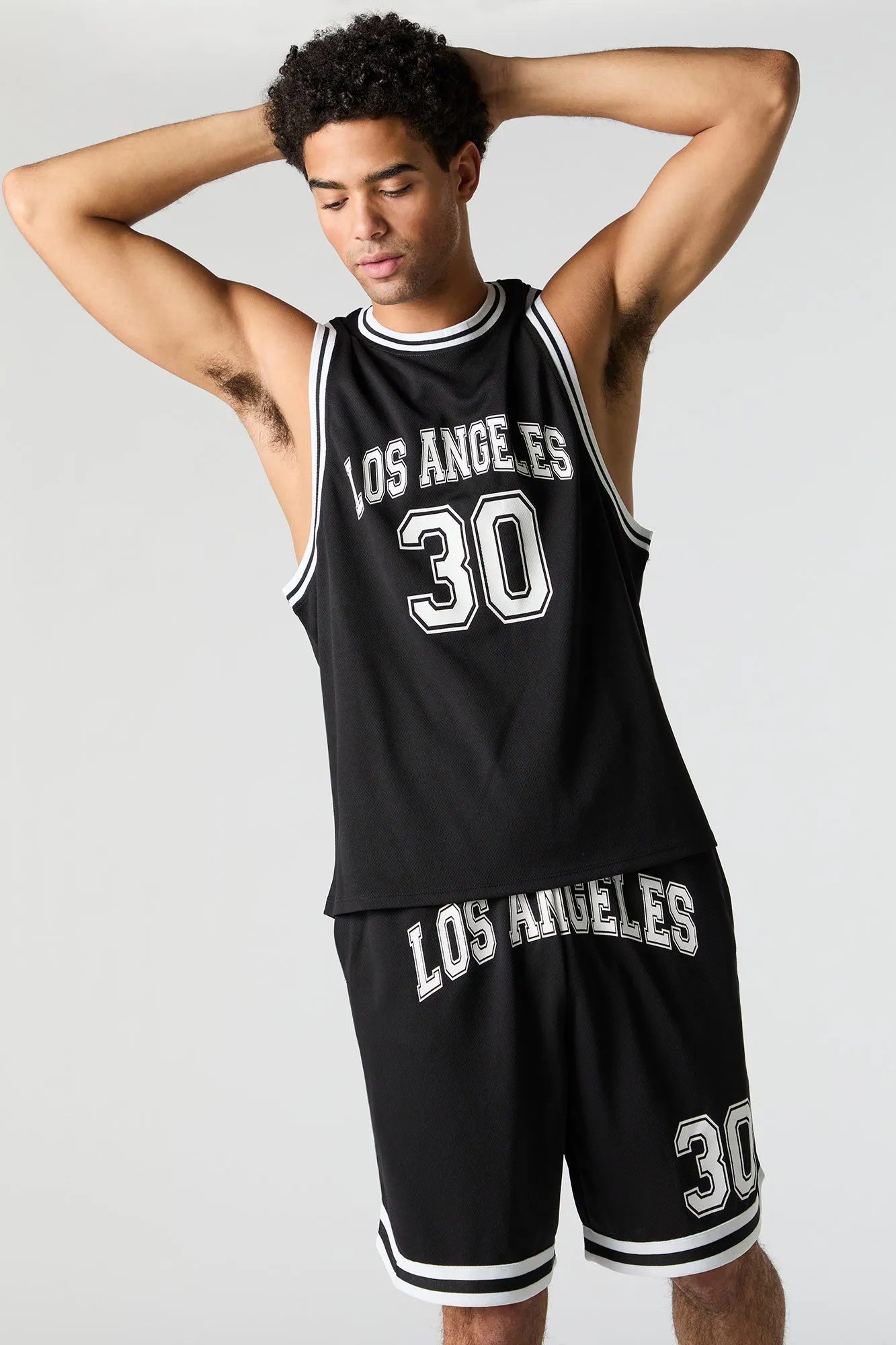 Los Angeles Graphic Mesh Basketball Short sold by Charlotte Russe