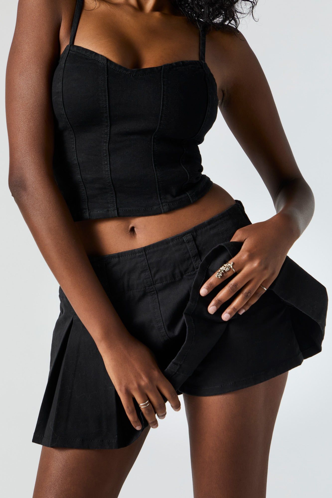 Side Zip Pleated Mini Skort sold by Charlotte Russe product image thumbnail 2