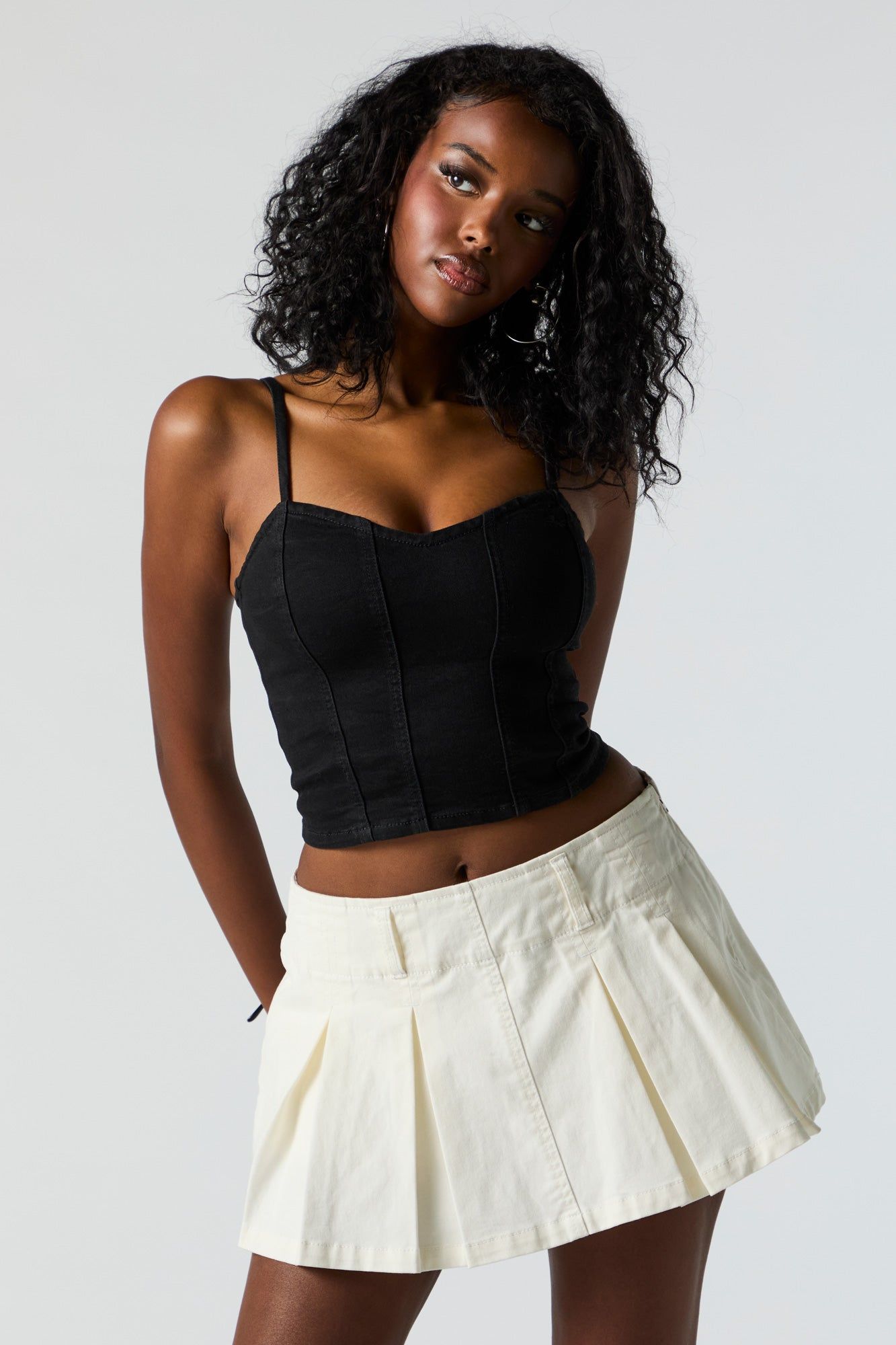 Side Zip Pleated Mini Skort sold by Charlotte Russe product image thumbnail 5