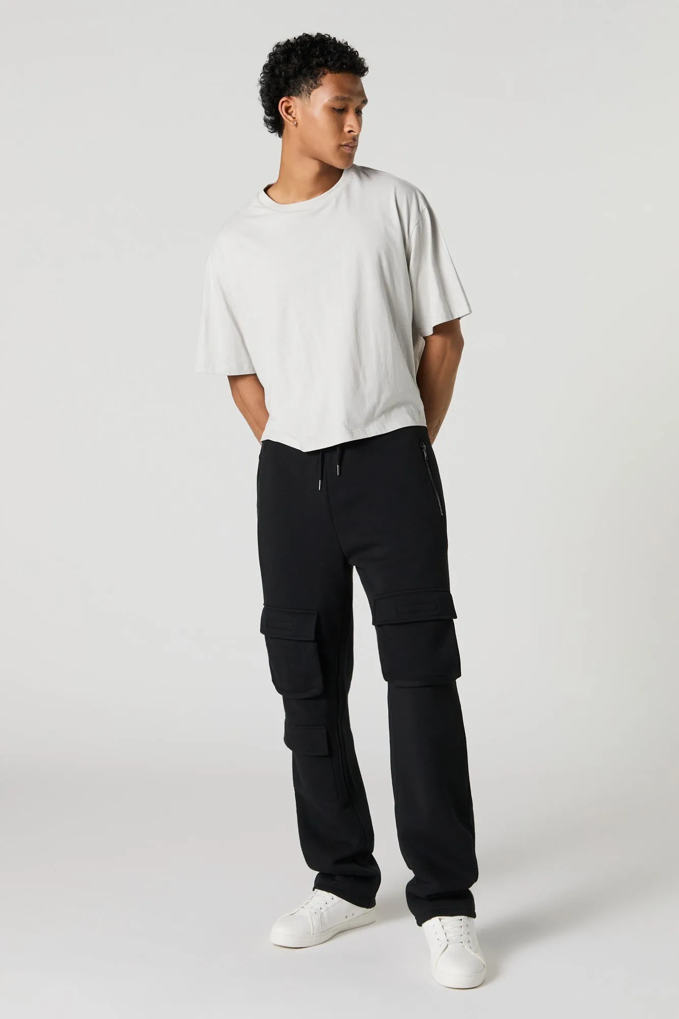 Fleece Multi Pocket Cargo Sweatpant sold by Charlotte Russe product image thumbnail 5