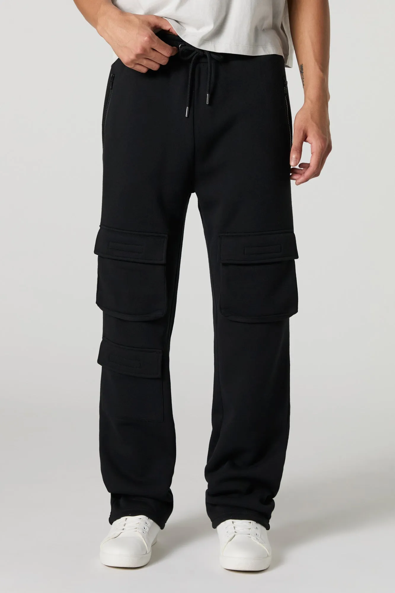 Fleece Multi Pocket Cargo Sweatpant sold by Charlotte Russe product image thumbnail 4