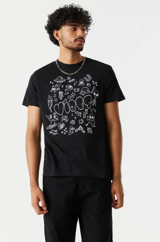 Vibes Doodles Graphic T-Shirt sold by Charlotte Russe
