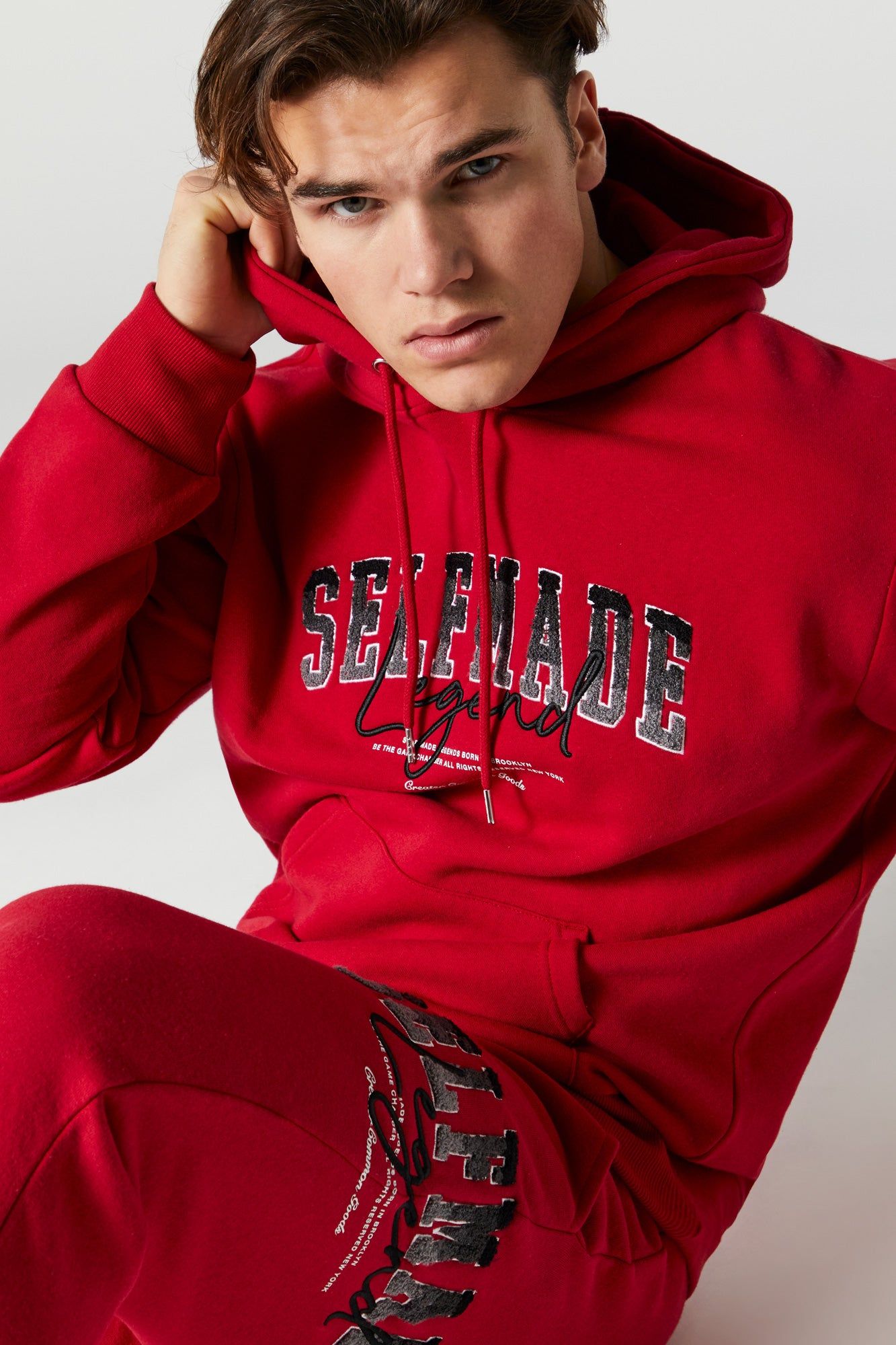 Self Made Legend Chenille Embroidered Hoodie sold by Charlotte Russe