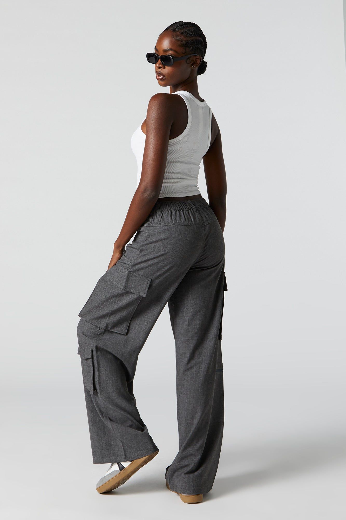 Wide Leg Multi Cargo Dress Pant sold by Charlotte Russe product image thumbnail 3