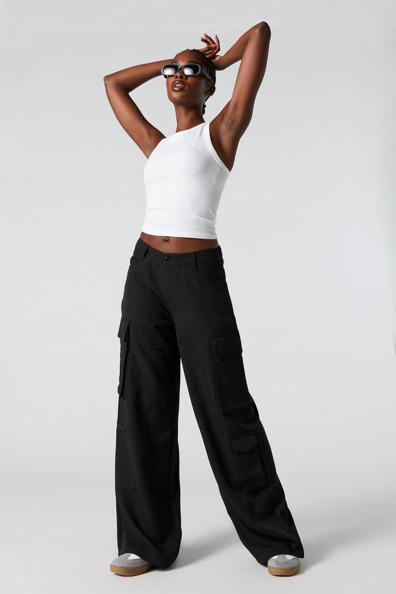 Wide Leg Multi Cargo Dress Pant sold by Charlotte Russe product image thumbnail 4