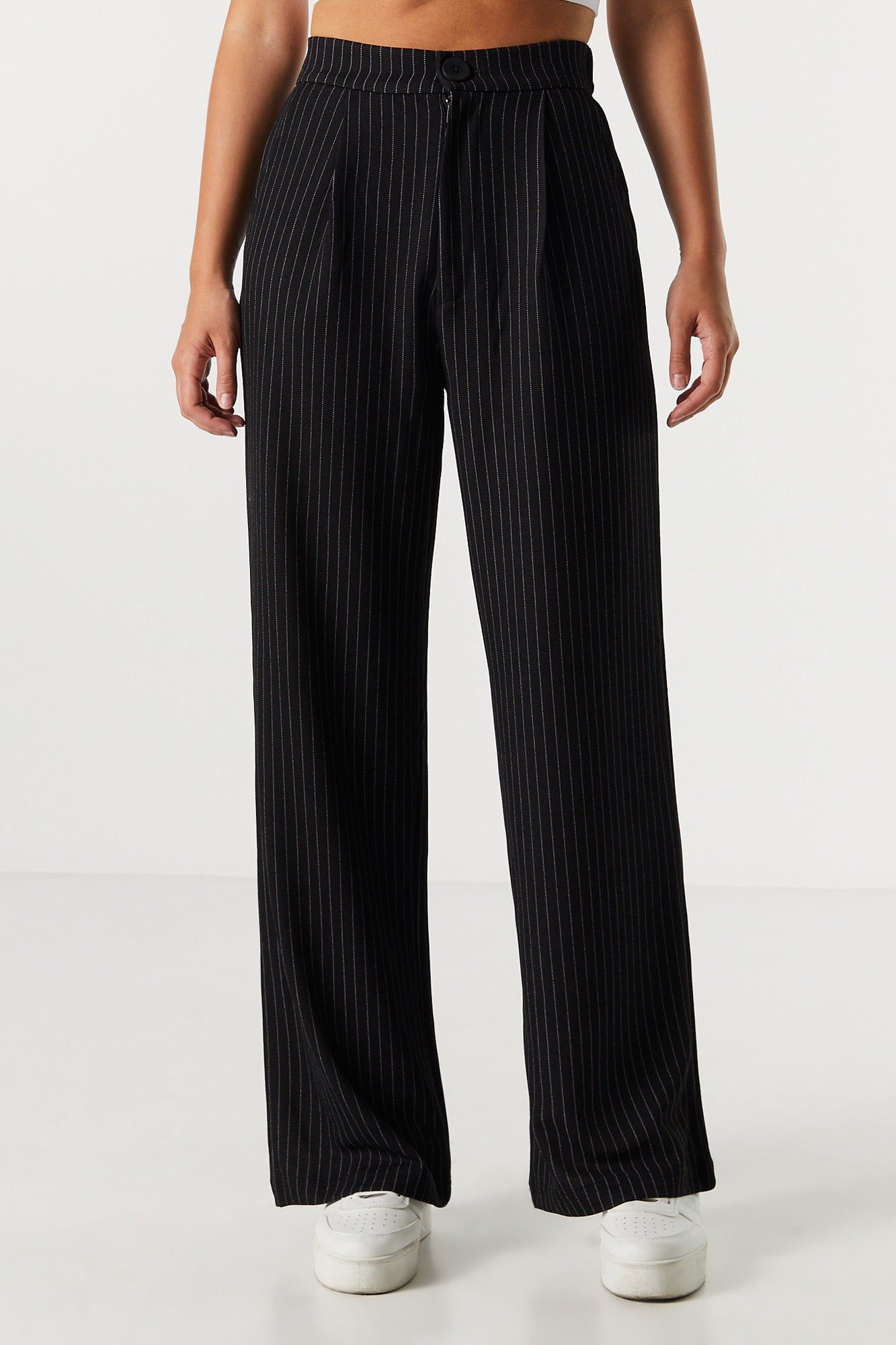 Pinstriped Crepe High Rise Dress Pant sold by Charlotte Russe product image thumbnail 5
