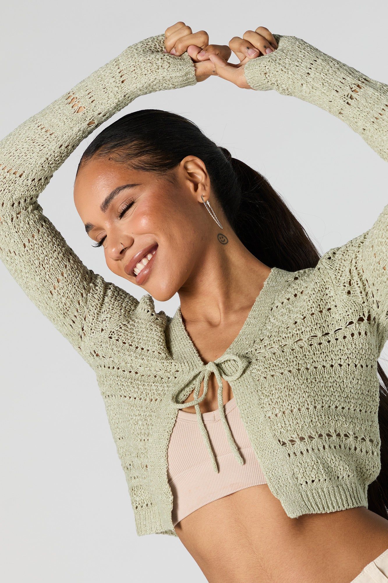 Knit Flyaway Cardigan sold by Charlotte Russe