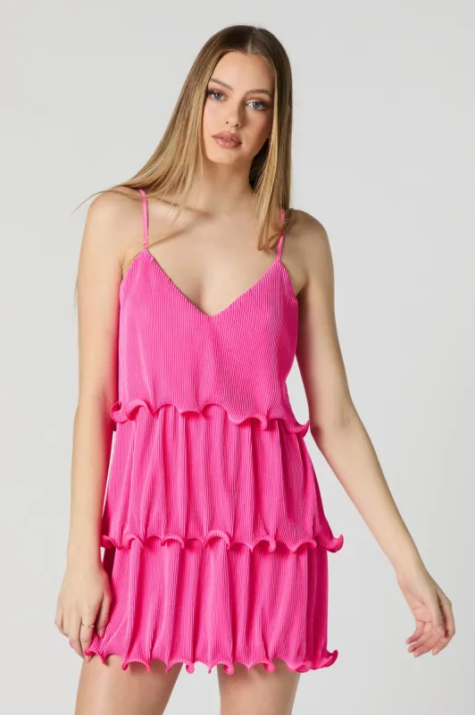 Satin Pleated Layered Mini Dress sold by Charlotte Russe