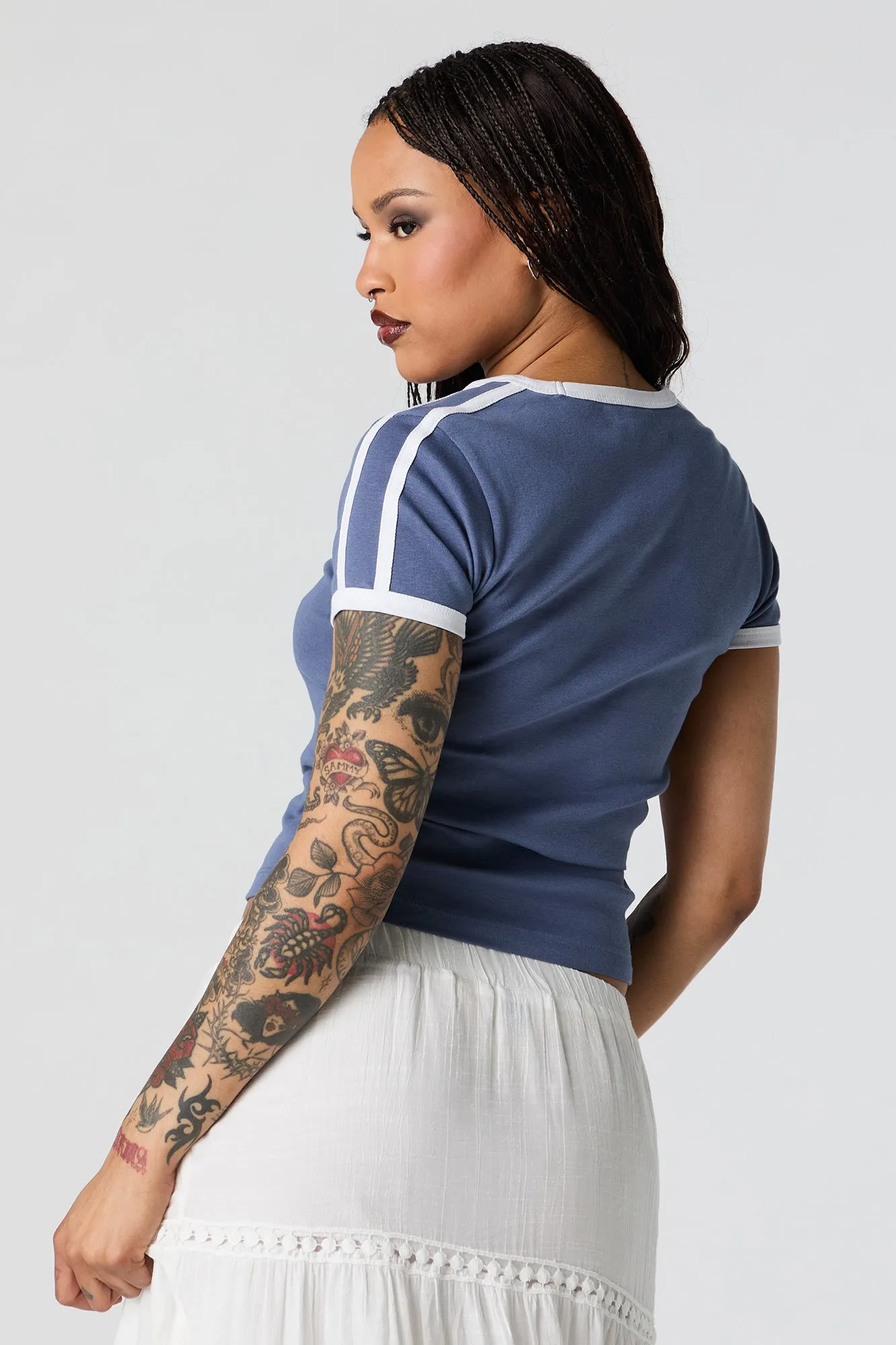 Paris France Graphic Ringer T-Shirt sold by Charlotte Russe product image thumbnail 4