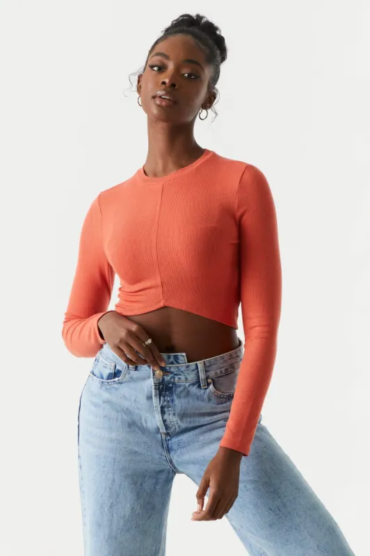 Reverse Hanky Hem Cropped Top sold by Charlotte Russe