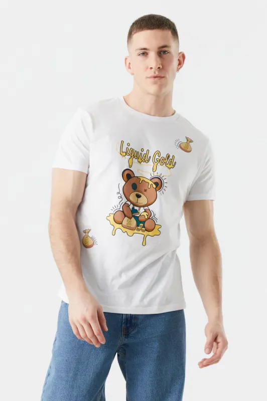 Liquid Gold Graphic T-Shirt sold by Charlotte Russe