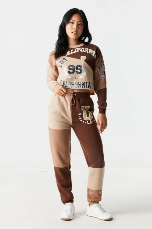 L.A U Graphic Colour Block Jogger sold by Charlotte Russe