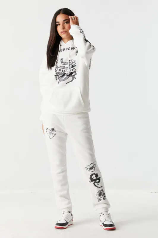 Tattoo Graphic Fleece Jogger sold by Charlotte Russe