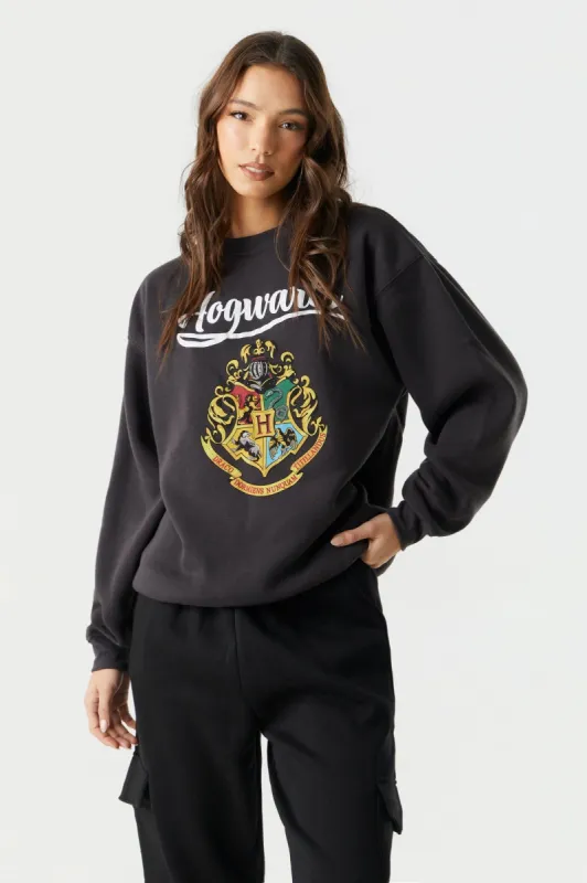 Hogwarts Graphic Fleece Sweatshirt sold by Charlotte Russe