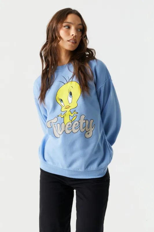 Tweety Bird Graphic Fleece Sweatshirt sold by Charlotte Russe