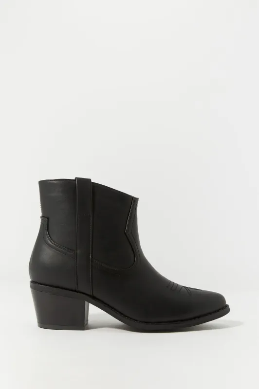 Faux Leather Ankle Cowboy Boot sold by Charlotte Russe