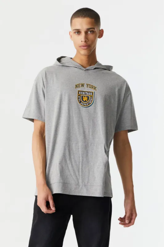 NY Heritage Graphic Short Sleeve Hooded T-Shirt sold by Charlotte Russe