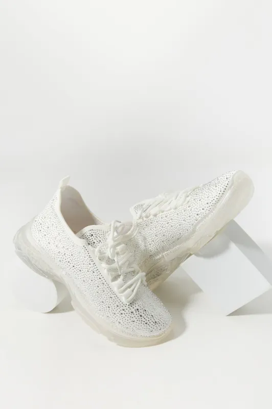 Rhinestone Lace Up Running Shoe sold by Charlotte Russe