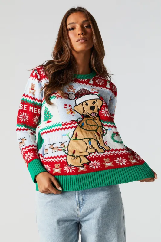 Sequin Puppy Christmas Sweater sold by Charlotte Russe