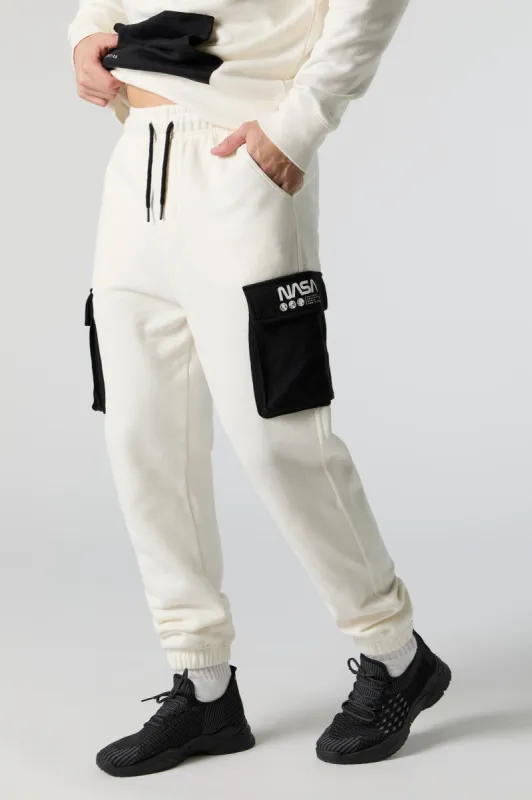 Colourblock NASA Fleece Cargo Jogger sold by Charlotte Russe