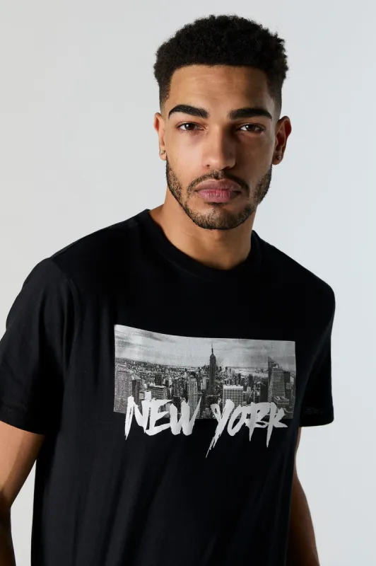 New York Skyline Graphic T-Shirt sold by Charlotte Russe