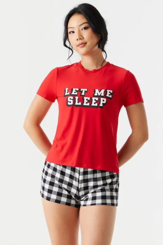 Let Me Sleep Graphic 3-Piece Pajama Set sold by Charlotte Russe