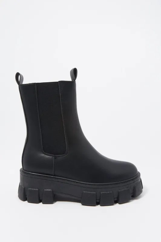 High Top Lux Platform Sole Boot sold by Charlotte Russe