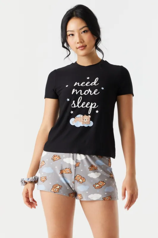 Need More Sleep Graphic 3-Piece Pajama Set sold by Charlotte Russe