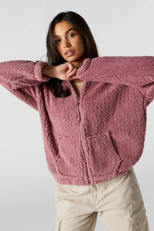 Oversized Zip-Up Hoodie sold by Charlotte Russe