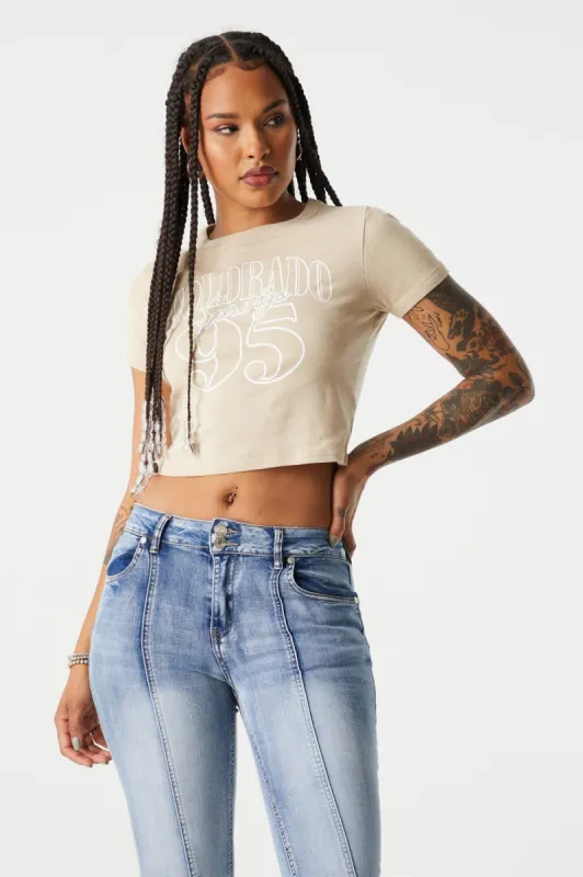 Colorado Graphic Crop T-Shirt sold by Charlotte Russe