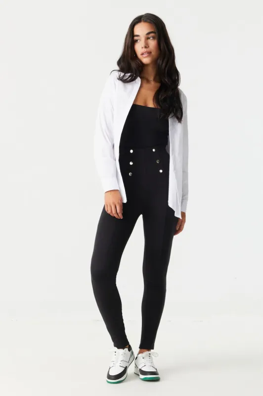 Soft High-Rise Button Detailing Legging sold by Charlotte Russe