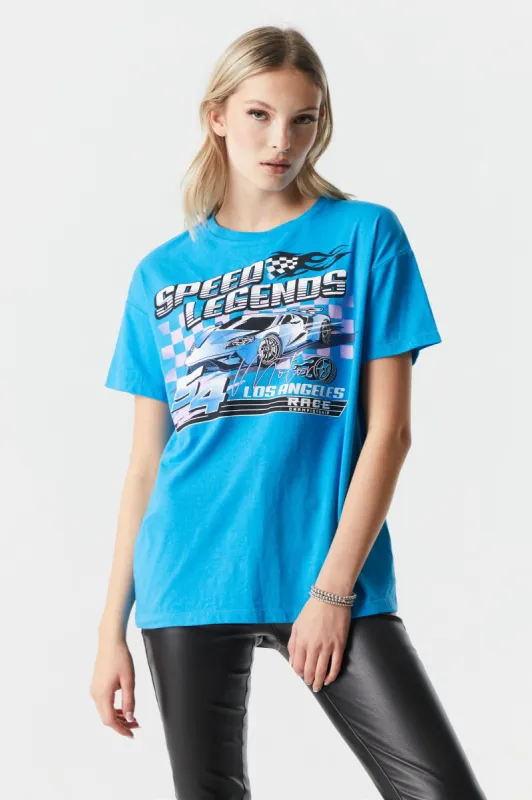 Speed Legends Graphic Boyfriend T-Shirt sold by Charlotte Russe