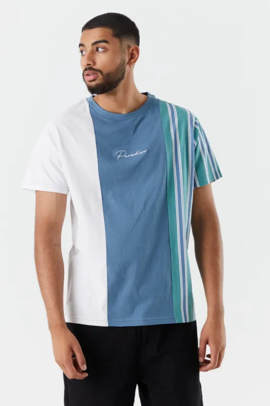 Contrast Striped Paradise T-Shirt sold by Charlotte Russe