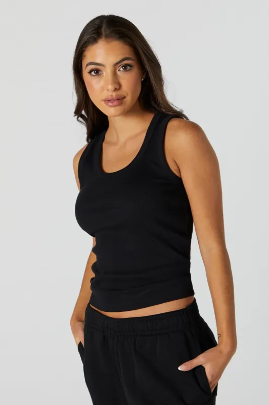 Ribbed Scoop Neck Tank sold by Charlotte Russe
