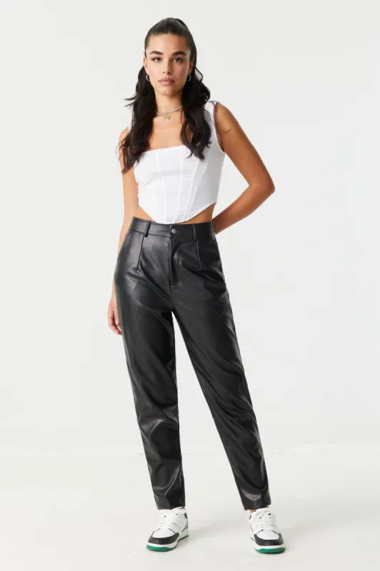 Faux-Leather Pleated Mom Pant sold by Charlotte Russe
