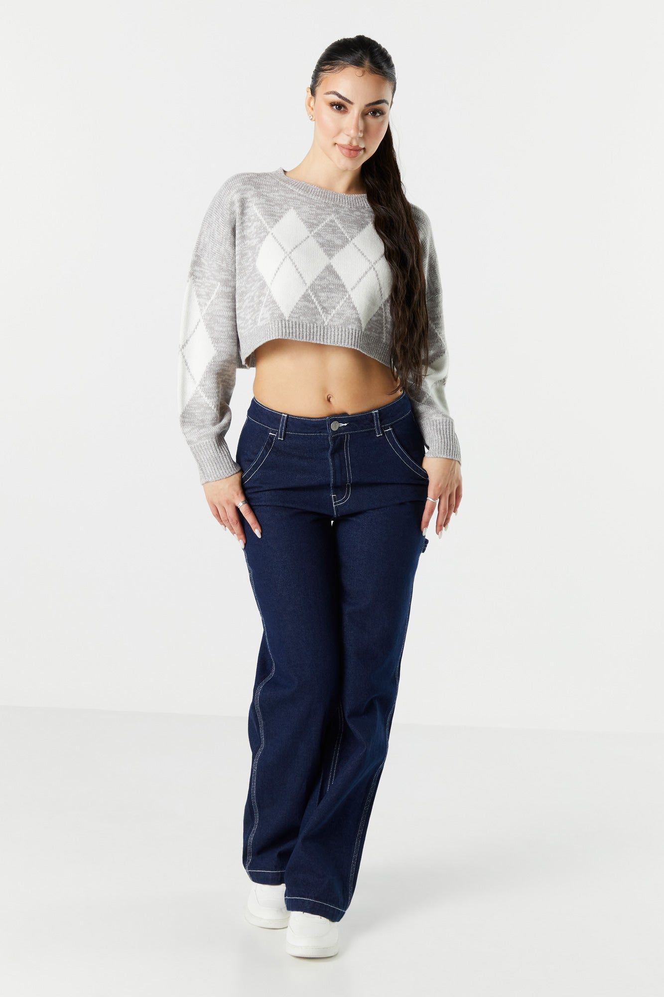 Cropped Argyle Sweater sold by Charlotte Russe product image thumbnail 7