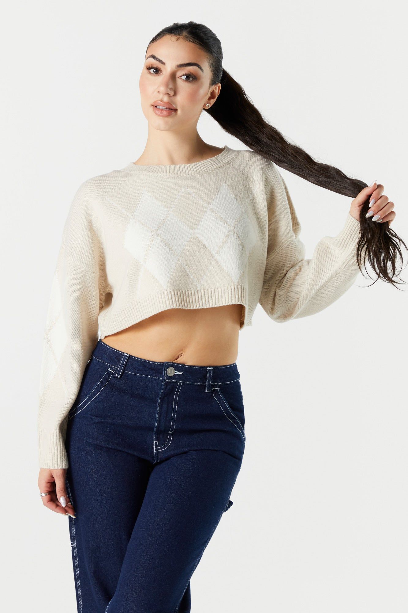 Cropped Argyle Sweater sold by Charlotte Russe product image thumbnail 8