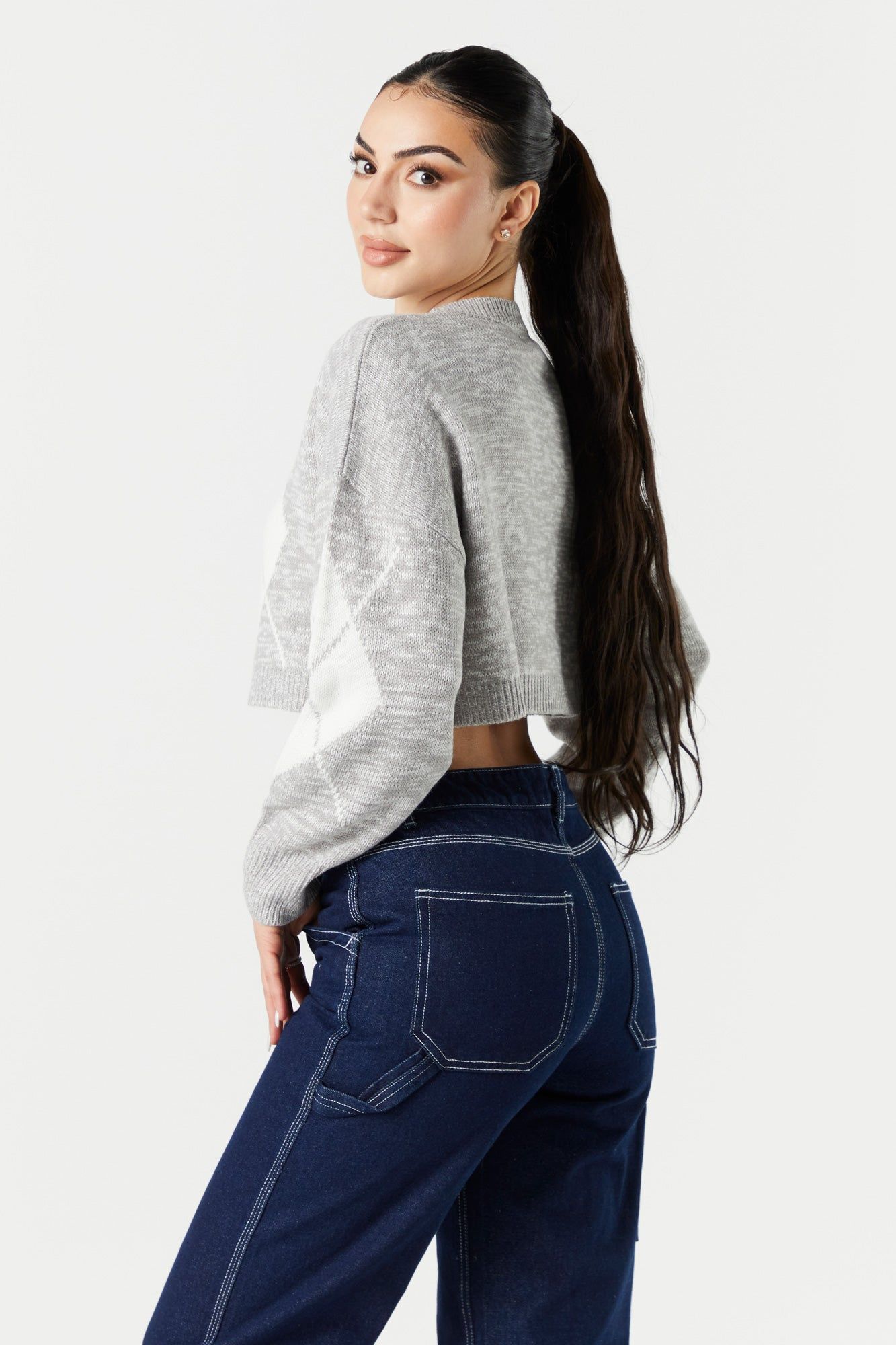 Cropped Argyle Sweater sold by Charlotte Russe product image thumbnail 6