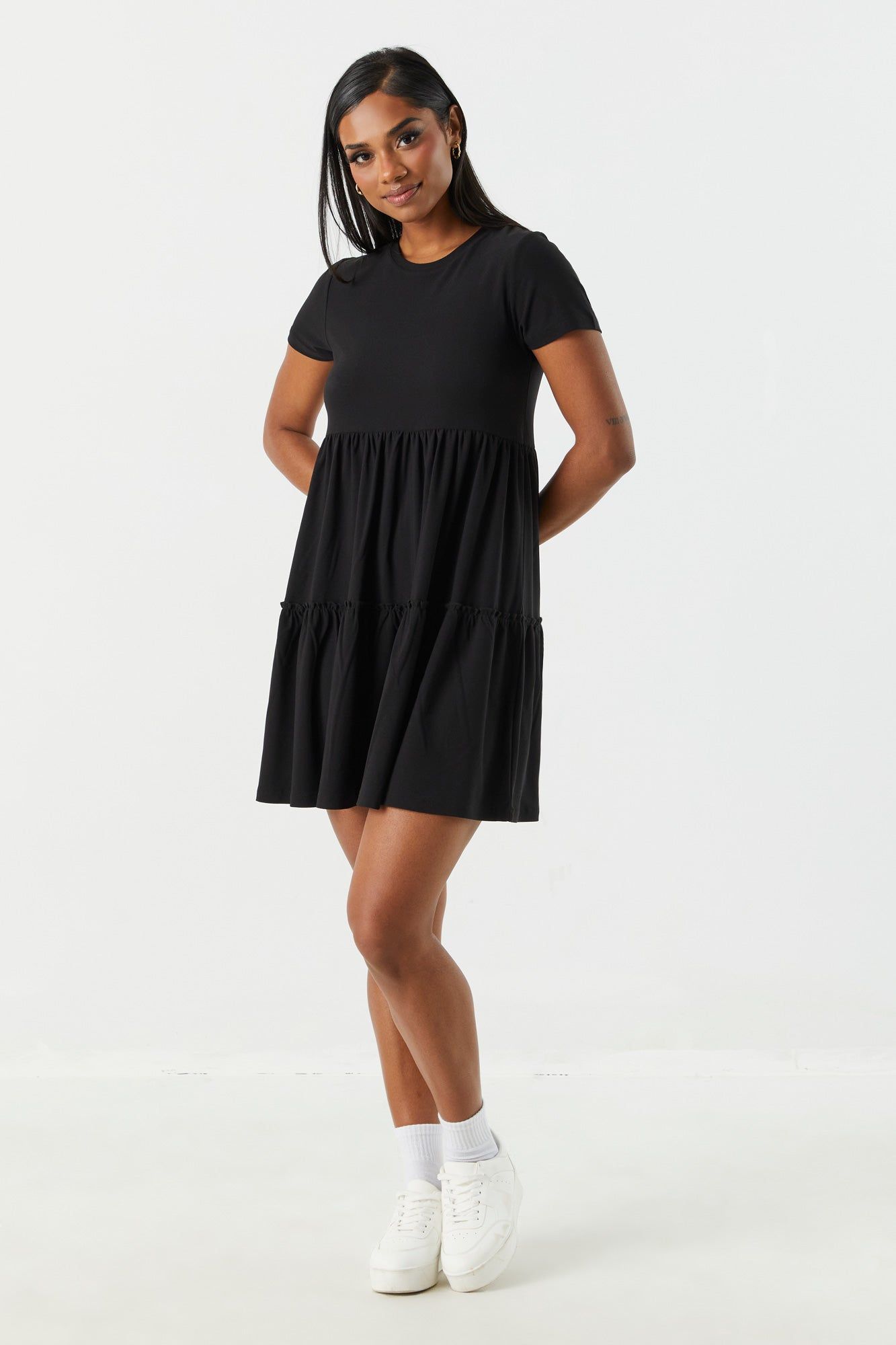 Tiered Babydoll Dress sold by Charlotte Russe product image thumbnail 3