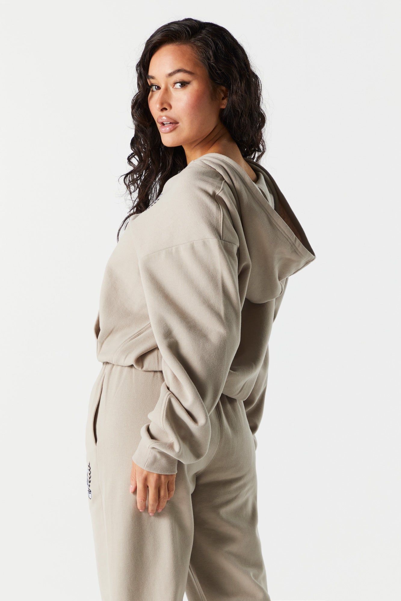 Zip Up Embroidered Varsity Hoodie sold by Charlotte Russe product image thumbnail 2