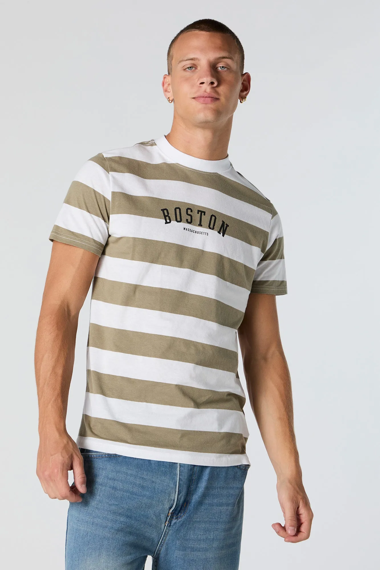Boston Graphic Striped -Shirt sold by Charlotte Russe