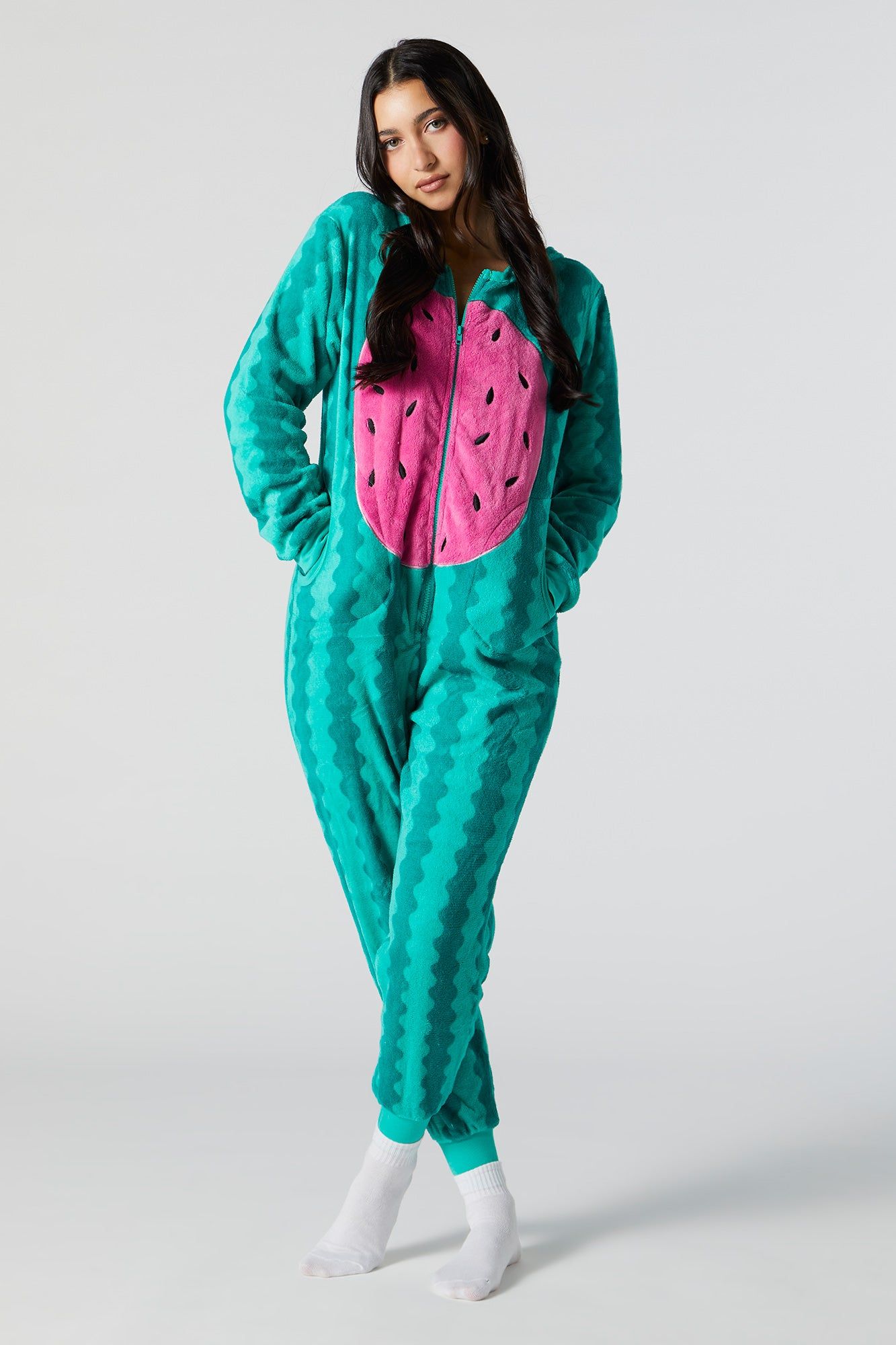 Plush 3D Watermelon Onesie sold by Charlotte Russe product image thumbnail 2