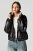 Faux Leather Hooded Bomber Jacket sold by Charlotte Russe