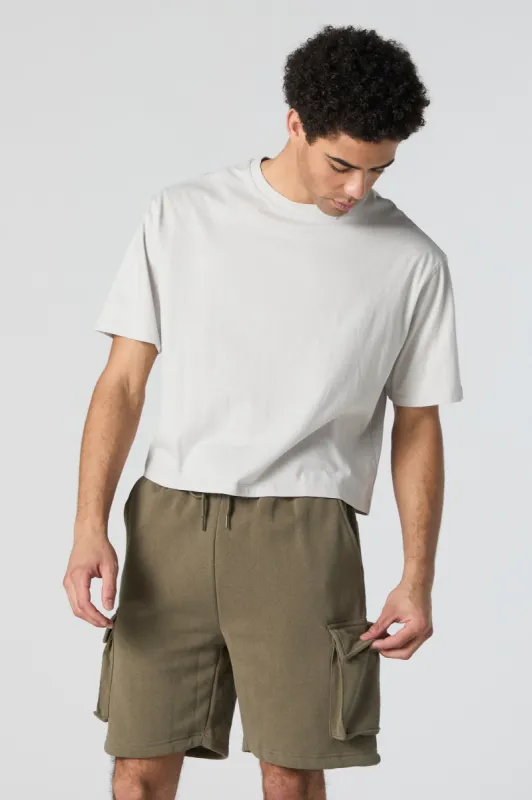 Fleece Drawstring Cargo Short sold by Charlotte Russe