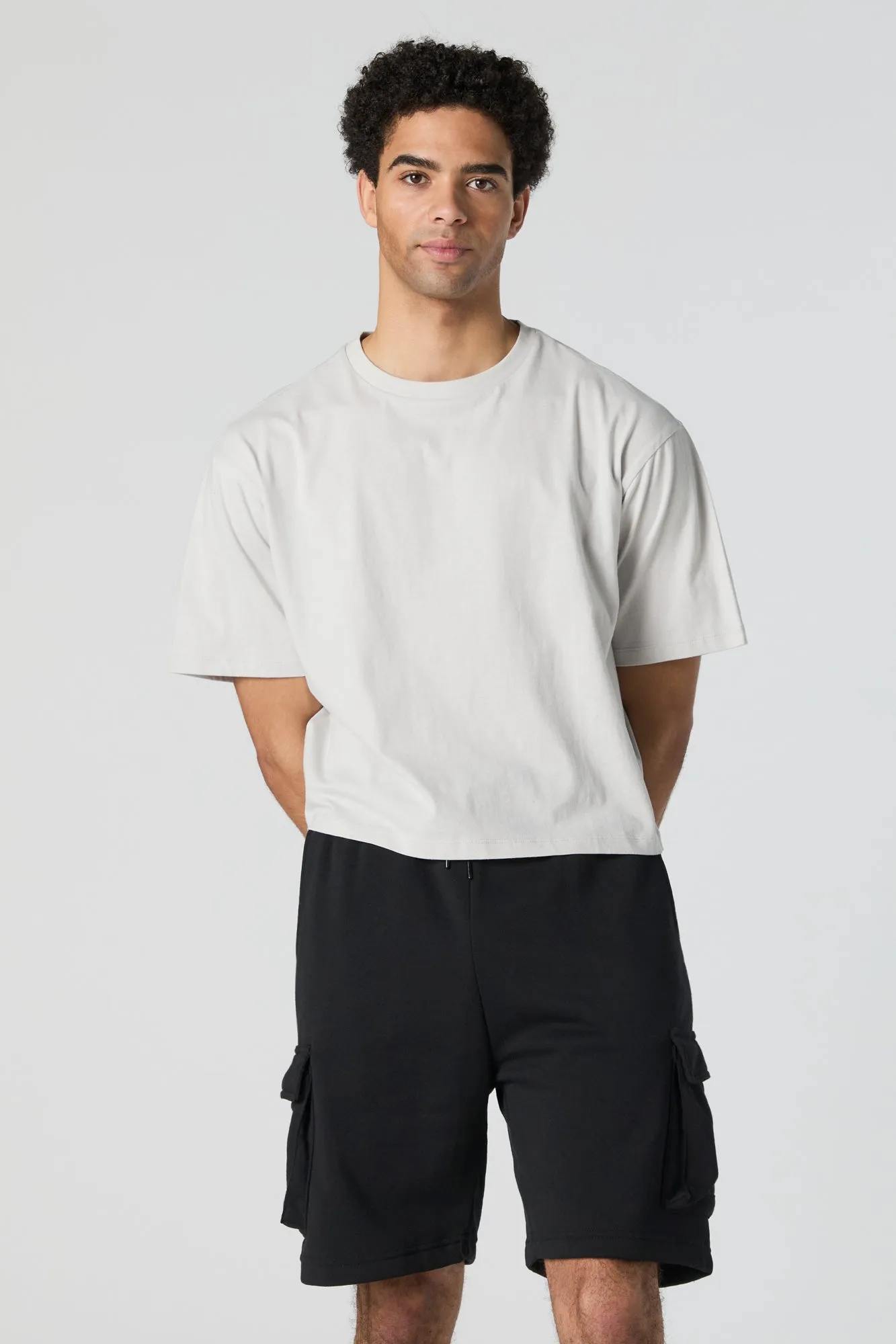 Fleece Drawstring Cargo Short sold by Charlotte Russe product image thumbnail 4