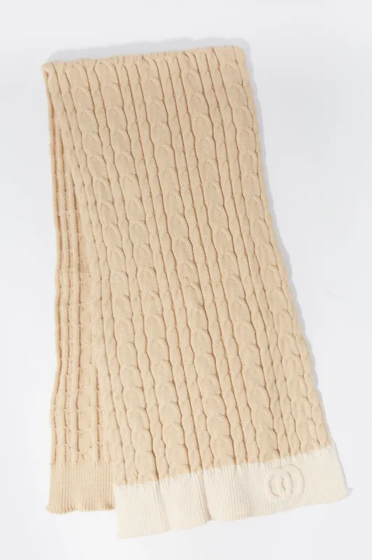 Cable Knit Logo Scarf sold by Charlotte Russe