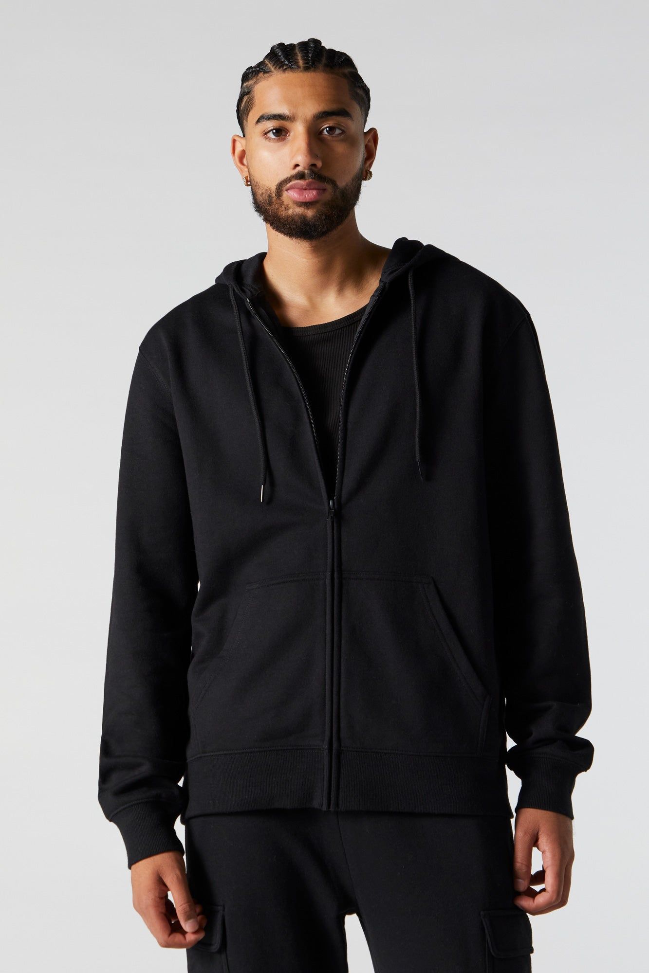 Fleece Zip-Up Hoodie sold by Charlotte Russe product image thumbnail 5