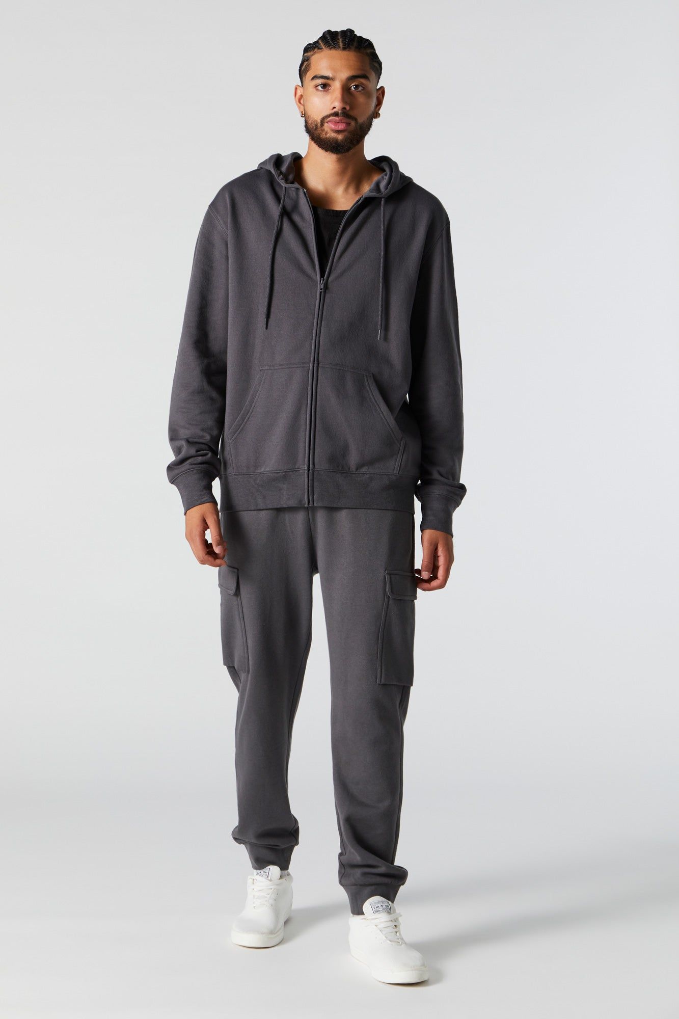 Fleece Zip-Up Hoodie sold by Charlotte Russe product image thumbnail 4